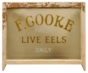 Etched Glass Advertising Sign, 1930s