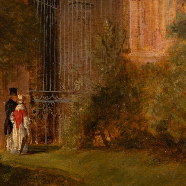 Salmon 19th Century Original Oil Painting of Dryburgh Abbey and Tomb of Walter Scott, England For Sale - Image 8 of 12