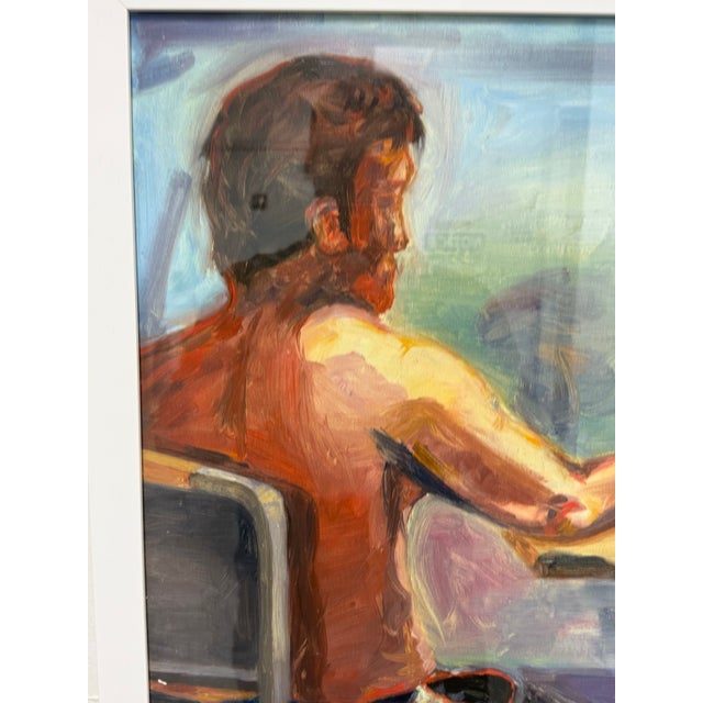 Figurative Artwork Man Waiting at the Window, Framed For Sale - Image 10 of 12