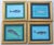 Set of four Whale Paintings on ocean blue background. Traditional, Minimalism, Folk Art, Pop Art, Coastal, Beach Nautical....