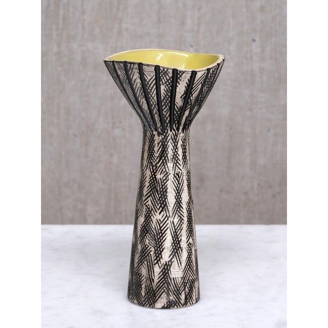 Calypso Relief Earthenware Vase by Mari Simmulson for Upsala Ekeby, Sweden, 1950s For Sale - Image 10 of 10