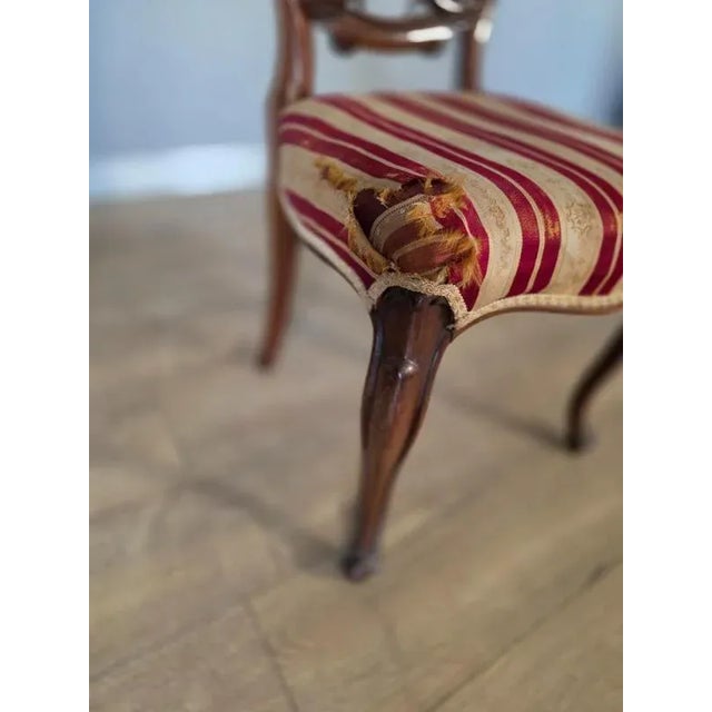 Wood Victorian Balloon Back Chairs in Rosewood, Set of 6 For Sale - Image 7 of 10