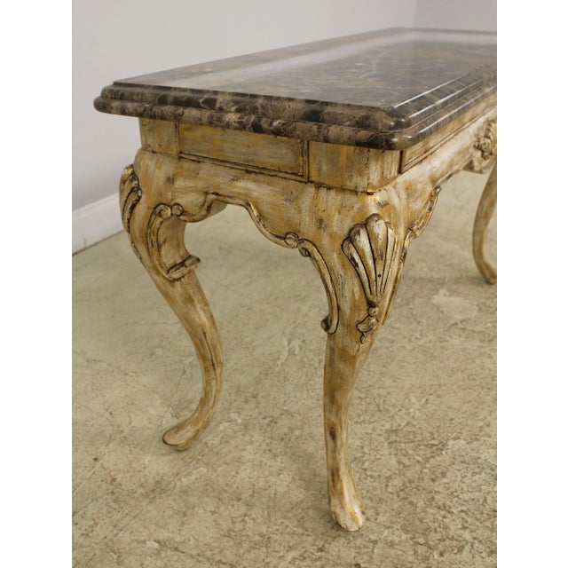 French Style Paint Decorated Base Marble Top Console Table Chairish