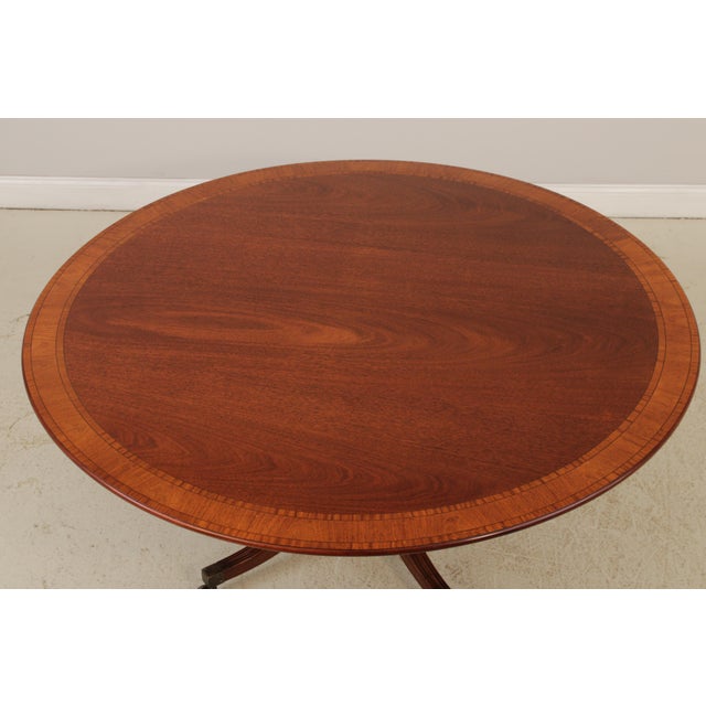 William Tillman English Round Mahogany Tilt Dining Room Table For Sale - Image 4 of 16