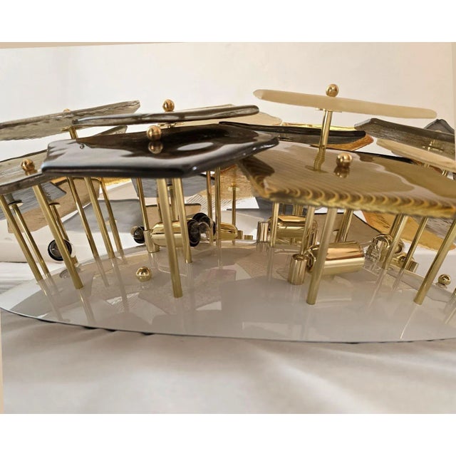 Glass 1980s Glass Mid Century Modern Flush Mount, Italy For Sale - Image 7 of 10