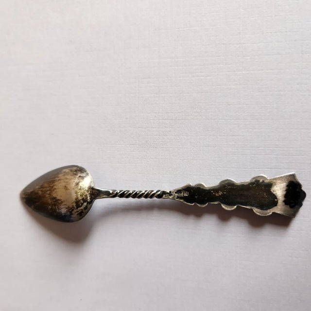 Metal Antique Sterling Silver Vintage Demitasse Spoon For Sale - Image 7 of 8