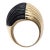 Black Striated Black Onyx & 18kt Yellow Gold Bisected Dome Ring For Sale - Image 8 of 8