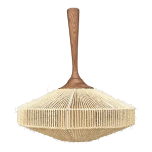 1960’s Mid Century Modern Teak and Jute Cord Pendant Lamp by Fog & Mørup of Denmark