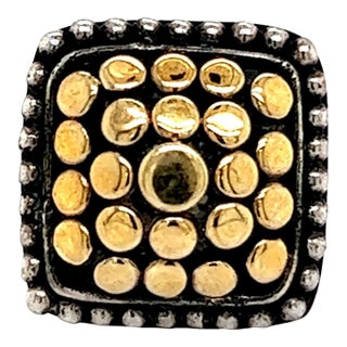 Late 20th Century John Hardy Estate Single Earring With Plastic Disk Back 18k Y Gold + Silver For Sale