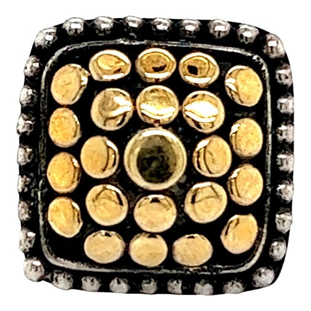 Late 20th Century John Hardy Estate Single Earring With Plastic Disk Back 18k Y Gold + Silver For Sale