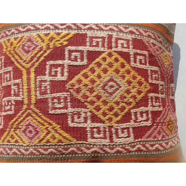 Turkish Kilim Rug Pillow For Sale - Image 3 of 11