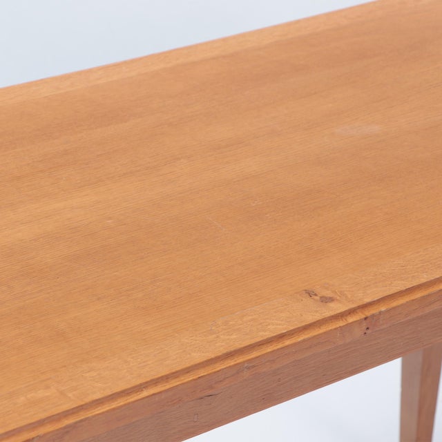 Wood A French Oak Library Table, in the Manner of Jacques Adnet, C. 1940. For Sale - Image 7 of 7