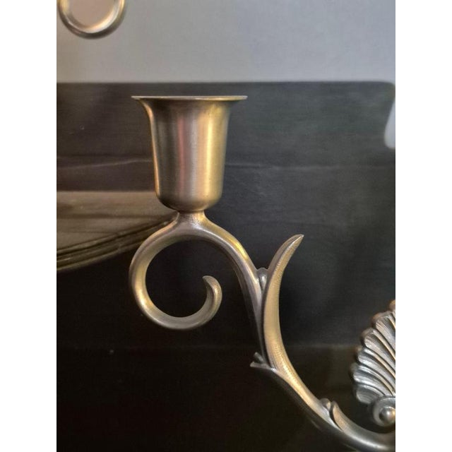 Swedish Grace Pewter Candelabras, 1934, Set of 2 For Sale - Image 3 of 6