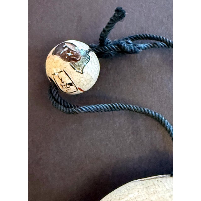 Bronze Rare Japanese Ceramic Glazed Inro with Ojime Ogata Kenzan Edo Period For Sale - Image 8 of 15