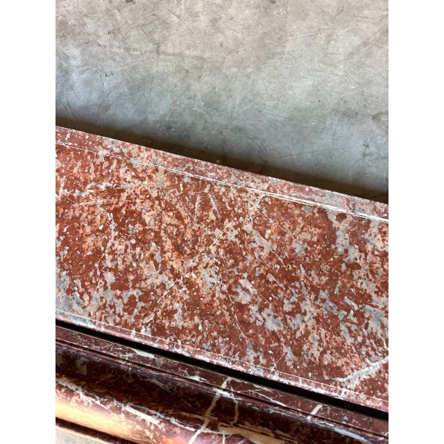 Louis XIV Style Fireplace in Red Campan Marble, 1880s For Sale - Image 9 of 18