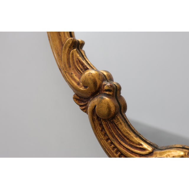 Gold Rococo Style Gilt Mirror with Floral Garlands, Italy, 1950s For Sale - Image 8 of 11