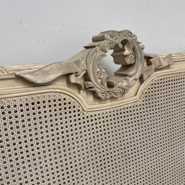 Full Size French Louis XVI Style Caned Bed Frame, Vintage For Sale - Image 12 of 12