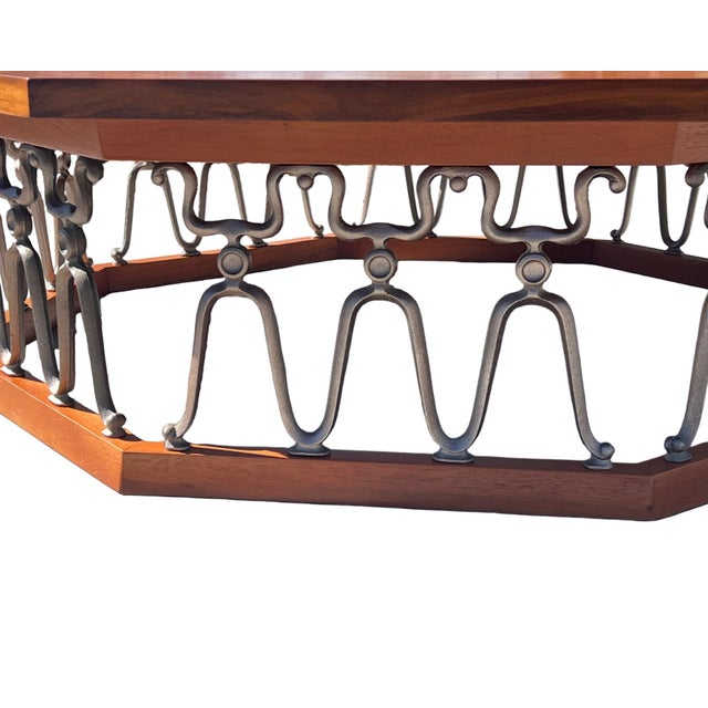 Brown 1960s Vintage Mid Century Modern Drexel Casa Del Sol Coffee Table John Van Koert Octagon Walnut Restored For Sale - Image 8 of 10