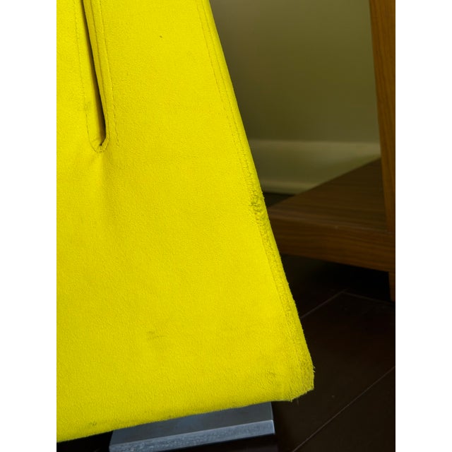 Late 20th Century Ligne Roset Bold Yellow Chartreuse Microfiber Suede Lounge Chair, Made in France For Sale - Image 11 of 12