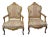 1970s Vintage French / French Provincial Arm Chairs- a Pair For Sale