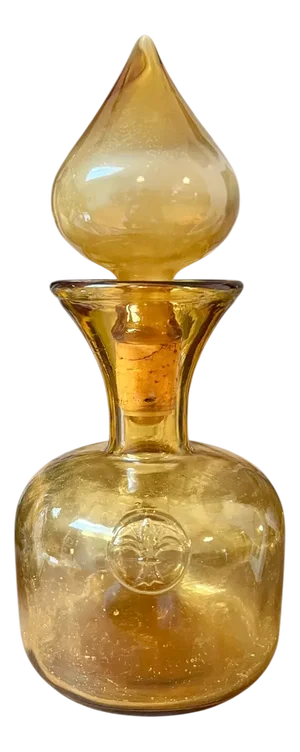 Italian Yellow Orange Art Glass Carafe with Blown Glass Stopper, 1960s