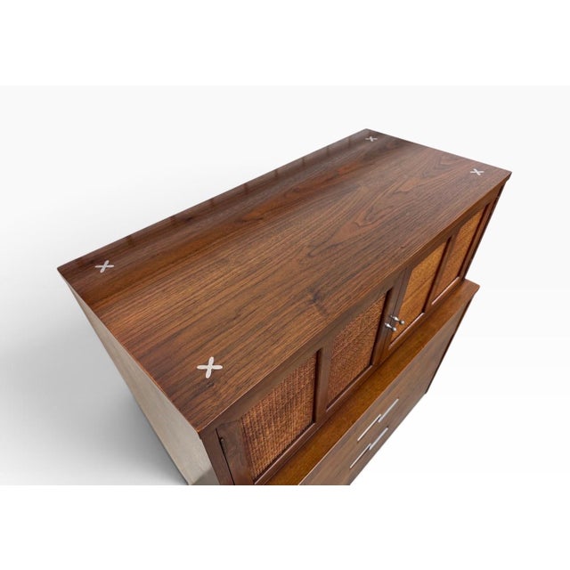American of Martinsville Mid-Century Modern American of Martinsville Accord Walnut High Chest For Sale - Image 4 of 12