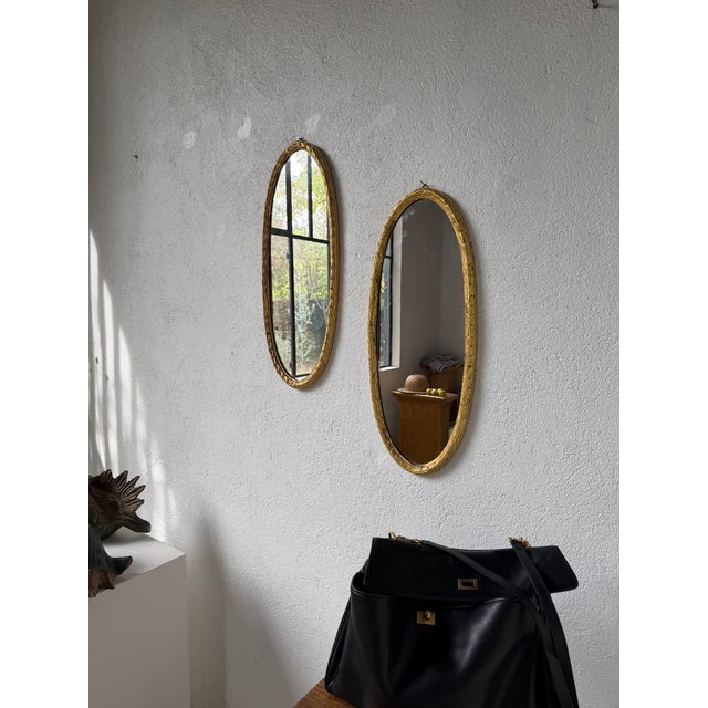 Antique Oval Mirrors in Wood, 1890s, Set of 2 For Sale - Image 10 of 18