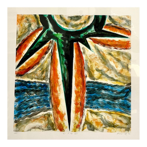 Gregory Amenoff, Monoprint Lithograph American Modernist Gregory Amenoff Abstract Expressionist