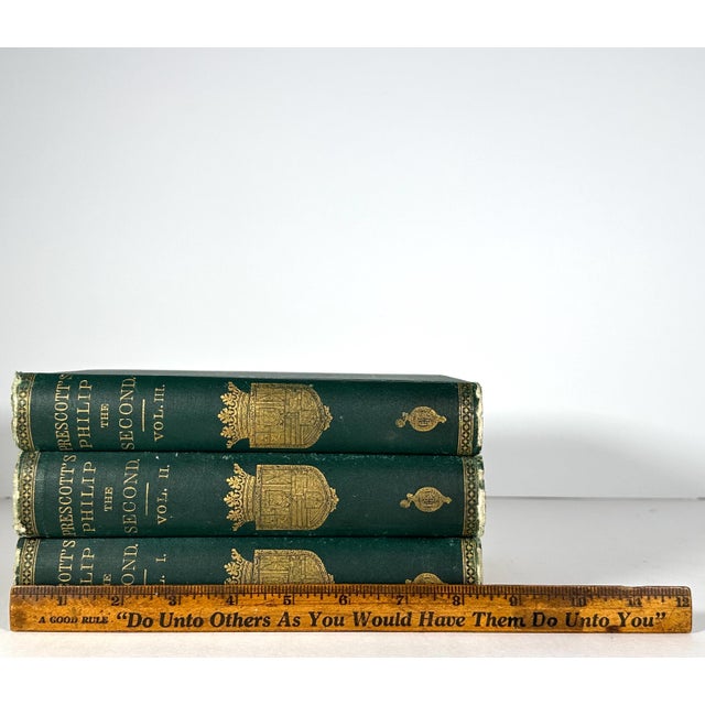 Antiquarian Book Set: Prescott's Philip II, 1869 Three-Volume History For Sale - Image 10 of 10