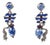 Zoe Coste Silvered Metal and Enamel Dangle Pierced Earrings For Sale