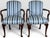 Pair of Vintage Upholstered Queen Anne Style Striped Armchairs With Shell Carving This striking pair of vintage Queen...