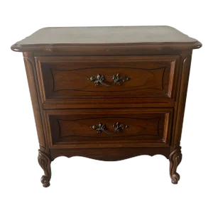 Dixie Furniture French Provincial Style Serpentine Bedside Nightstand