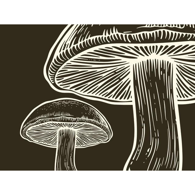 Two 16 x 20 fine Art prints mushrooms dark brown colorway Graphics by us
