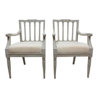 Swedish Gustavian Arm Chairs - a Pair For Sale
