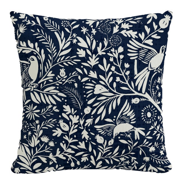 Not Yet Made - Made To Order 22" Indoor/Outdoor Pillow Navy Suki Chinois For Sale - Image 5 of 5