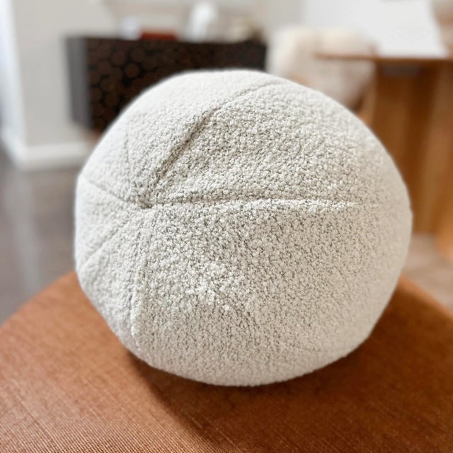 This textural ball pillow is the perfect neutral to mix and match with other decorative pillows. Place alone or in pairs...