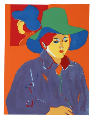 1970s John Grillo, Blue Hat Serigraph