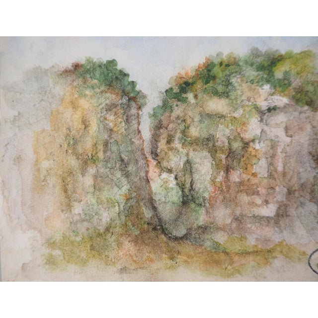 Gilbert Pastor, Breach Hidden by Plants, Original Signed Watercolor For Sale - Image 4 of 5