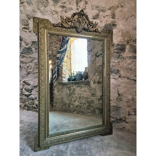 Large Napoleon III French Mirror with Composition Frame, 1890s For Sale - Image 16 of 16