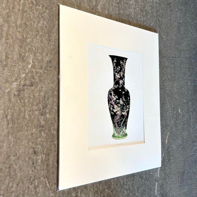 Linen Vintage Boho Chinese Porcelain Vase Print For Sale - Image 8 of 8