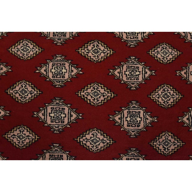 Bokhara Jaldar Rug 8’1” X 10’4” Red Wool Tribal Hand-Knotted Oriental Carpet For Sale - Image 9 of 13