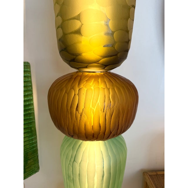 Mid-Century Modern Large Contemporary Totem Murano Glass Floor Lamp by Studio Ad, Italy For Sale - Image 3 of 14