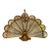 Vintage French Laurel Swag & Cameo Brass Peacock Fan Folding Fireplace Screen For Sale