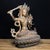Vintage Tibetan Solid Bronze Manjushri Bodhisattva Sculpture, Seated Lotus Throne Buddha Statue, Chinoiserie Buddhist Altar Decor For Sale In Los Angeles - Image 6 of 9