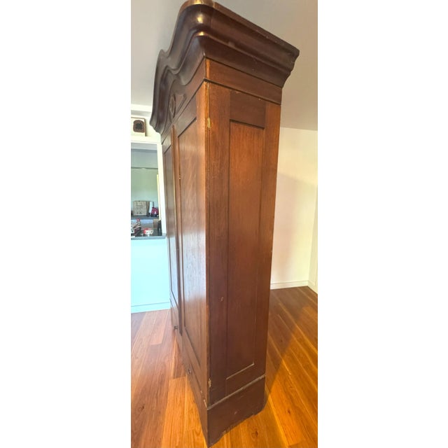 Mid 19th Century Antique French “Chapeau De Gendarme” Walnut Armoire, C. 1850s – Louis XV Rococo Revival Style For Sale - Image 5 of 9