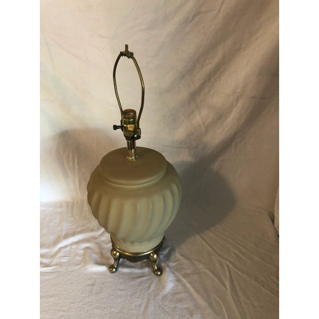 American 1982 Fine Art Lamps of Miami Green Ceramic Table Lamp For Sale - Image 3 of 6