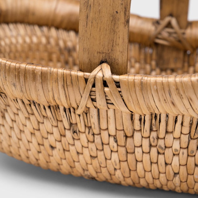 Mid 20th Century Chinese Woven Market Basket, C. 1900 For Sale - Image 5 of 5