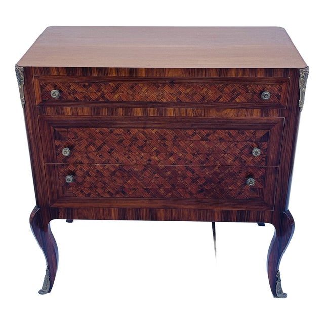 Antique French Louis XVI Style Commode Chest of Drawers With Beautiful Marquetry For Sale