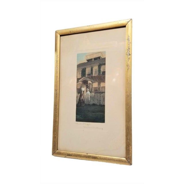 American Wallace Nutting Signed "The Last Word" Hand Colored Photo Lithograph For Sale - Image 3 of 10