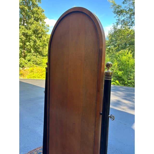 Brown French Empire Style Arched Cheval Mirror For Sale - Image 8 of 12